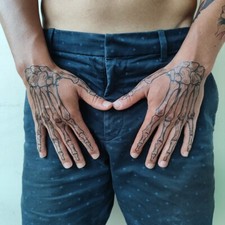 Skeleton Hands - Skeleton Bones Hands Temporary Tattoo / Coco Hands Tattoo