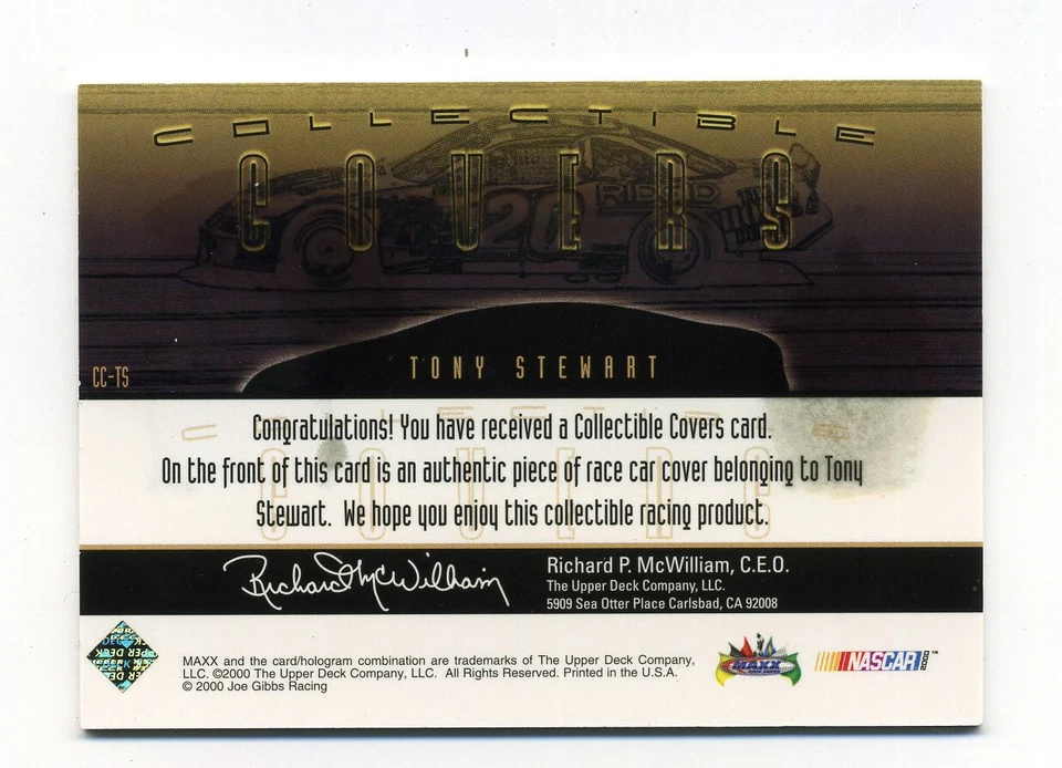 2000 Maxx Collectible Covers #CCTS Tony Stewart - Image 2 of 2