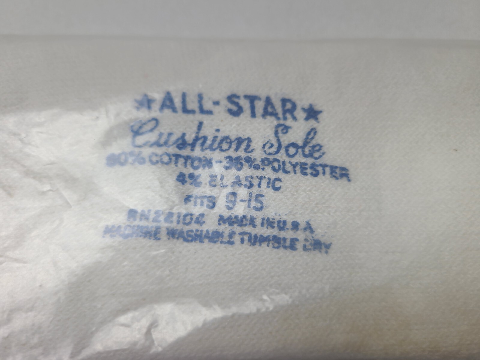 SAOLA Calze tubolari leggere vintage anni '80 NOS Bud All Star suola cuscino nuovo in confezione