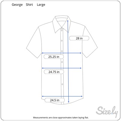 george classic fit dress shirt size chart George Men's Long Sleeve Stretch Poplin Shirt White Size XL/XG (46-48)