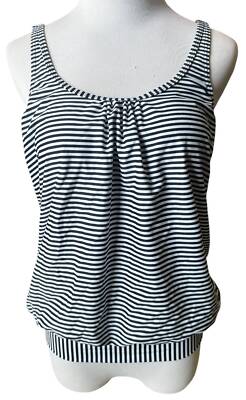 Lascana Blue & White Striped Tankini Top Women's Size 4 New Without Tags
