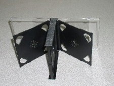 50 NEW 22MM MULTI 6 CD JEWEL CASES W/BLACK TRAY PSC90