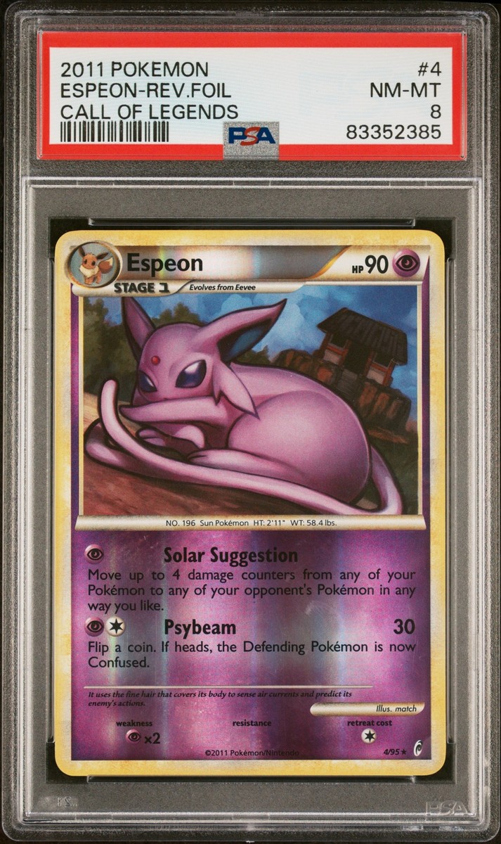PSA 8 Espeon Reverse Holo #4 2011 Pokemon Call Of Legends 83352385