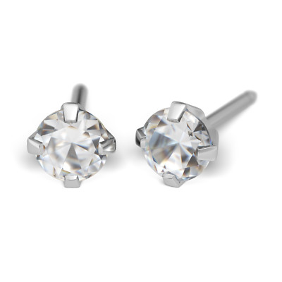STUDEX Medizinische Ohrstecker Ohrringe Cubic Zirkonia  Ø 4mm antiallergisch