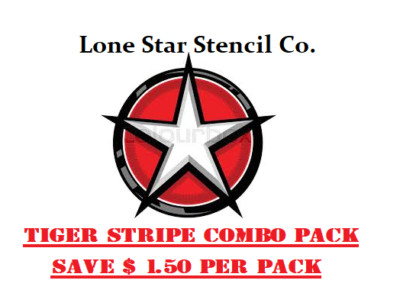 Tiger Stripe Combo Pack  High Heat Vinyl Stencil 12'' x 8'' Unweeded