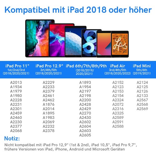 Stylus Pen 2. Generation für Apple iPad 2025/2021-2018 Magnetische Stift Pencil - Bild 6 von 24