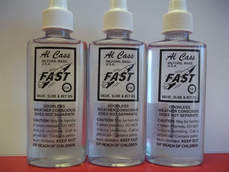 YAMAHA, BACH, GETZEN, CONN & MORE AL CASS VALVE, SLIDE & KEY OIL (2 OZ) 3 BOTTLE COMBO FOR YAMAHA, BACH TRUMPETS