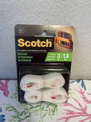 Scotch Fastener Indoor 3/4x18in White  3m holds 3lbs New