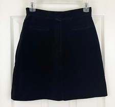GUESS JEANS USA - Black Cotton Velveteen Above Knee Lined Skirt size 27 USA Made