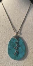 HAN Signed Sterling Silver Turquoise Composit...