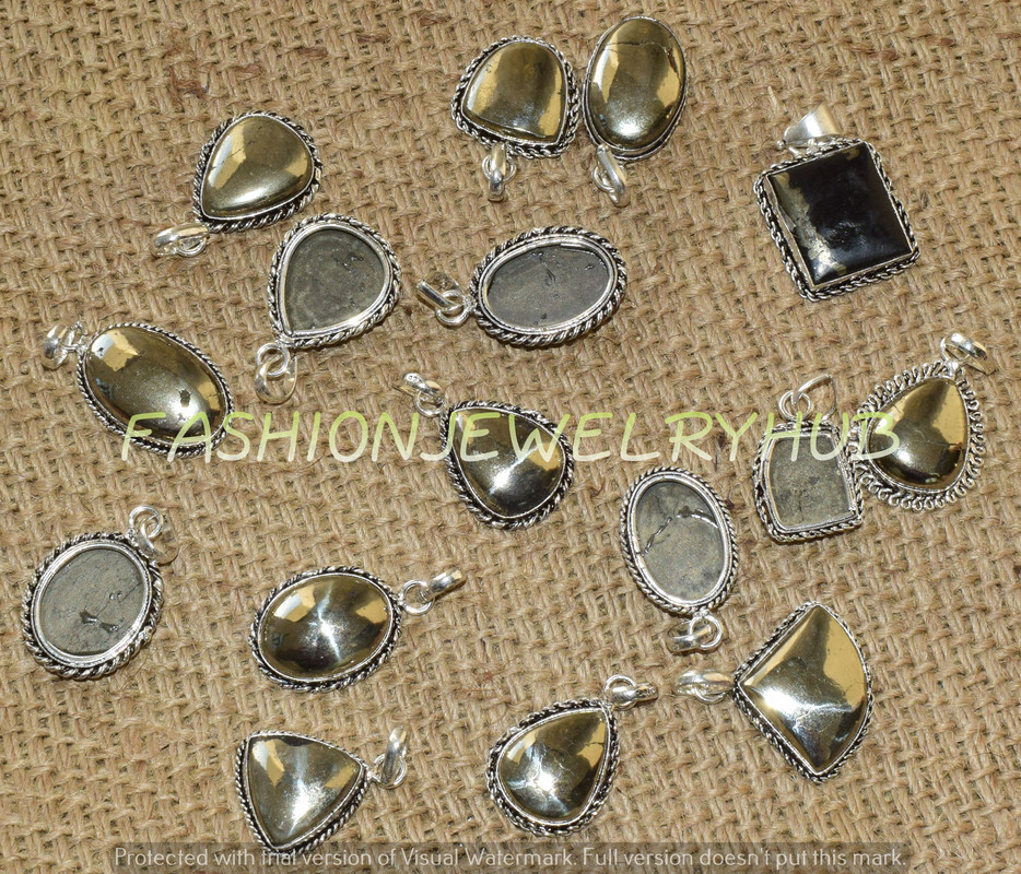 Pyrite Gemstone Ethnic Handmade Pendant 5pcs Lot FP-1809