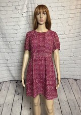 J. Crew Swiss Dot Short Sleeve Crew Neck Berry Dress Size 4