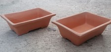 2 Vasi vaso per bonsai japan giapponese in terracotta rettangolare fiori arredo