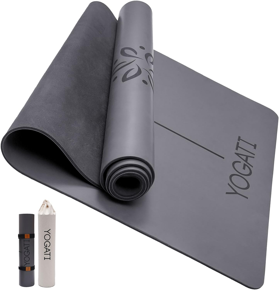 Premium Non-Slip Rubber Yoga Mat with Included Yoga Bag and Adjustable Carry Strap – Perfect for Women and Men, Ideal for Home, Studio, or Travel Use
