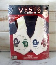 Vintage 1996 Dimensions Applique Vests Craft Kit