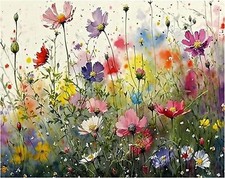 Diamond Painting Kits for Adults, Colorful Flower 5D DIY Diamond Art Kits Full.