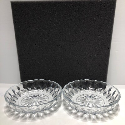 Fruit Bowls Pressed Clear Glass Star Pattern Qty 2 Shiny Pretty Nice Gift