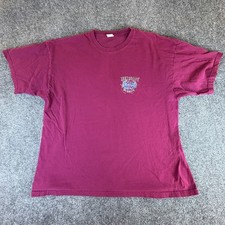 Vintage Hang Loose Hawaii T-Shirt Men L Burgundy Shaka Graphic Print READ