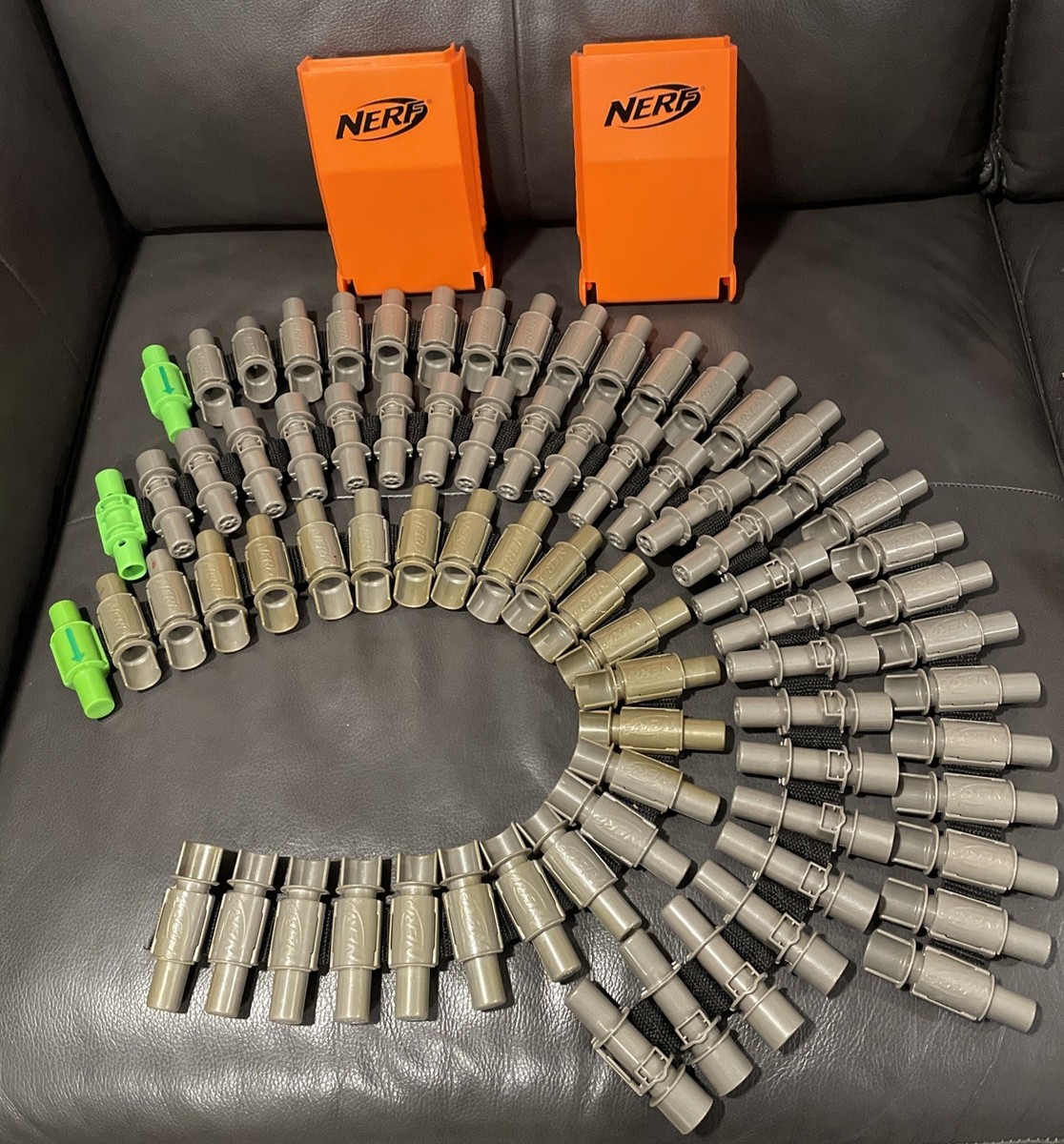 [再入荷] Noble Rebel & The Hive <2本>フェルト NERF Vulcan EBF-25 Lot 3 Belt Dart Clips + 2 Ammo Box Lids Parts