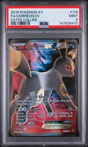 2016 POKEMON XY FATES COLLIDE #119 FULL ART/UMBREON EX PSA 9