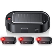 Solar-Powered Dummy Car Alarm Light - LED Flashing Anti-Theft Security Lamp 4PC