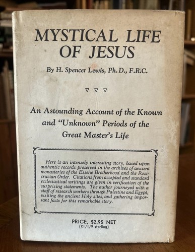 Cover of Mystical Life of Jesus (1953) H. Spencer Lewis HC DJ VG Rosicrucian