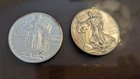 Lot of 2  American Eagle and Standing Liberty 1 Oz  999 Fine Silver Coin -TONING