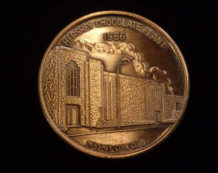 1966 Hershey Coin Club Hershey PA Chocolate Factory Bronze Medal