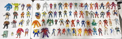 Vintage Marvel TOYBIZ X-Men LOT 76 pc Wolverine Prof X Angel Deadpool Nightcrawl
