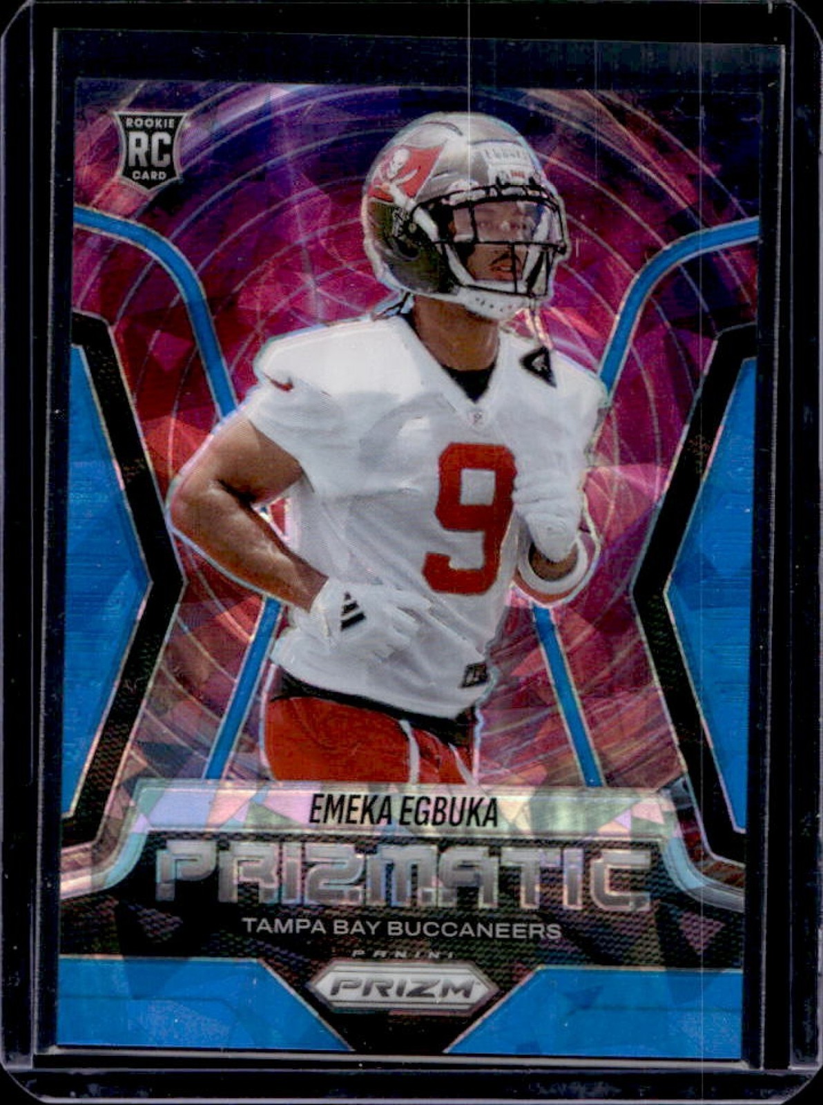 2025 Panini Prizm Emeka Egbuka Prizmatic RC Blue Ice Rookie #/99 Buccaneers