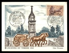 Mayfairstamps France FDC 1963 Horse and Carriage Maximum First Day Card aaw_3042