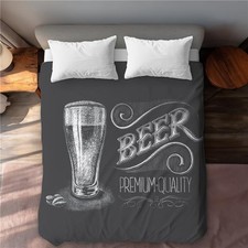 Vintage Beer Signboard - Rustic Food Queen Size Duvet Cover - Home Decor