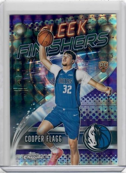 2025-26 Topps Chrome Cooper Flagg Sleek Finishers Purple Geometric Ref 75/75 RC
