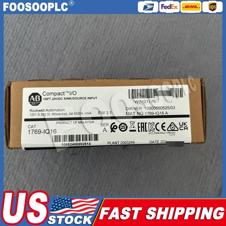 New Factory Sealed AB 1769-IQ16 /A CompactLogix 16 Pt 24VDC Input Module US