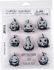 CMS309 Pumkinhead Tim Holtz Cling Stamps, 7" X 8.5"