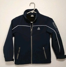 Reebok Boys Navy Blue Full Zip Activewear Jacket Size 7 Pockets Long Sleeve