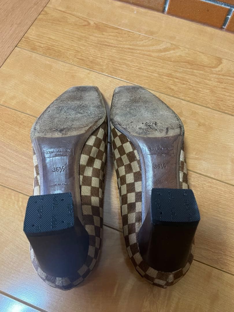LOUIS VUITTON Pumps Heel Damier Harako Brown EU36.5/US6.5 120392c thumbnail 24