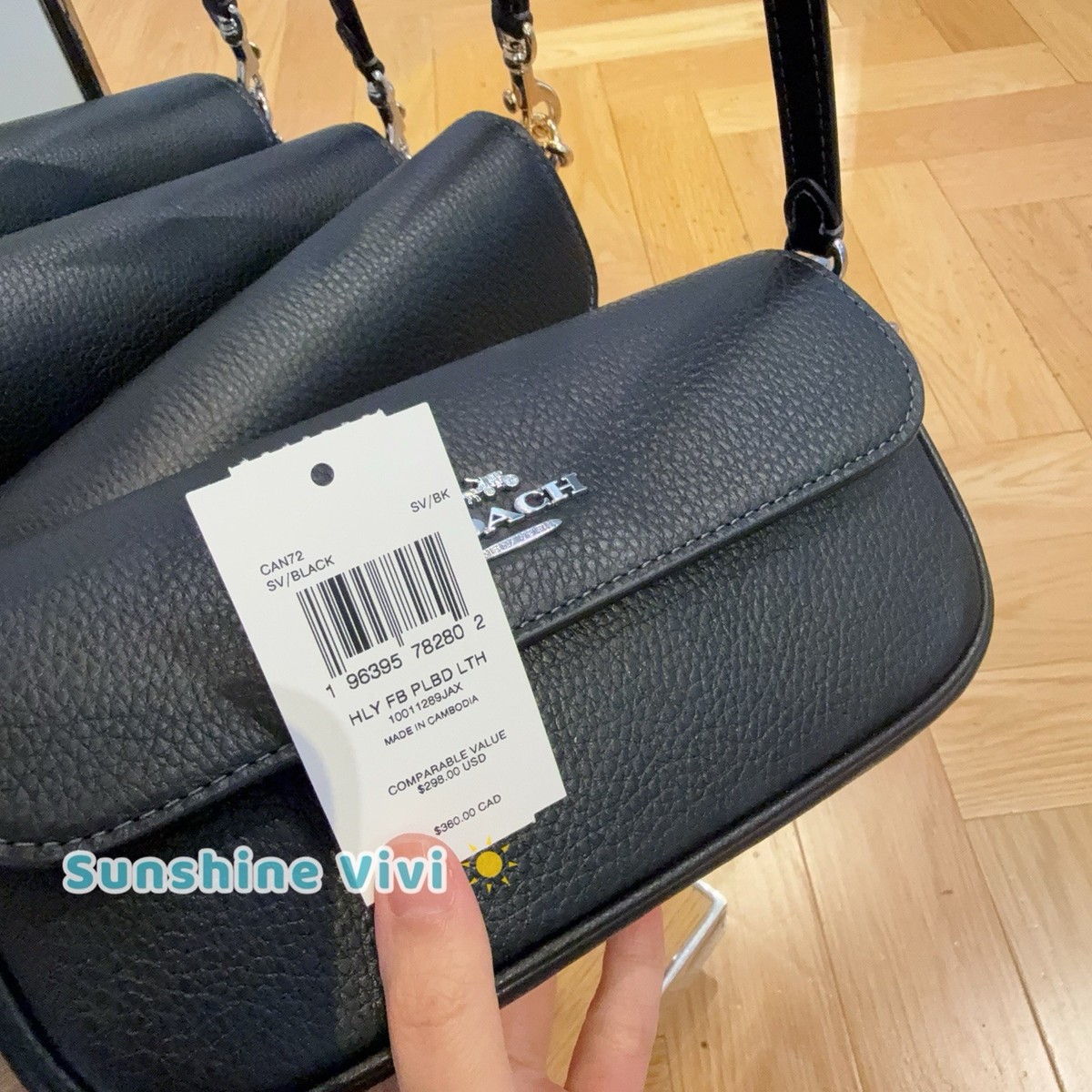 NWT Coach Hailey Flap Bag Leather CAN72 Silver/Black | eBay