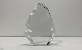 Baccarat Crystal Rock Sculpture Abstract Faceted Art Glass 7.5 Inch Vintage