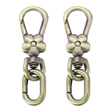 2 Pcs Metal Swivel Lobster Clasp Keychains Quick Release Key Rings Bronze