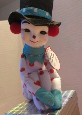 New NWT Mr. Christmas Snowman Knee Hugger Vintage Style Red White Polka Dot Teal