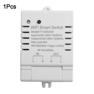 For Tuya Smart WiFi Switch DIY Timer AC 85-265V Switch 30A KWh Monitor
