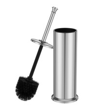 Silver Toilet Brush and Holder  Long Handled Gold Toilet Brush for Bathroom  St...