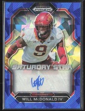 Will McDonald IV 2023 Panini Prizm Draft Saturday Star Blue Ice Auto /75
