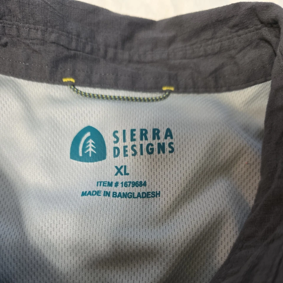 Sierra Designs Mens XL Button Up Short Sleeve Shirt Gray Plaid Outdoor - Image 2 of 4