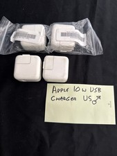 Lot of 4 Apple A1357 10  W USB Power Adapters   2 New, 2 Used   OEM iPad/iPhone C