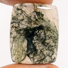 100 Natural Moss Agate Radiant Shape Cabochon Gemstone 27 Ct 25X20X5mm EE-51858