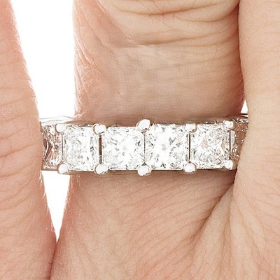 5.25 TCW Square Radiant Natural Diamond Eternity Band - AVG 0.30 cts / Platinum