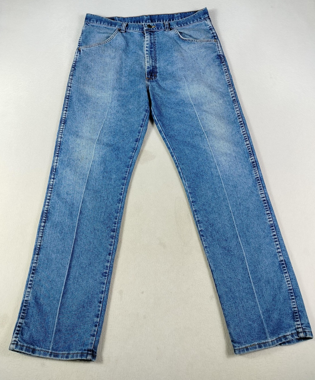 Mens 36 Light Wash Blue Regular Fit Straight Denim 85900dw