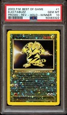 PSA 10 GEM MINT Electabuzz # 1 REVERSE HOLO Best of Game WINNER Pokemon Card on eBay